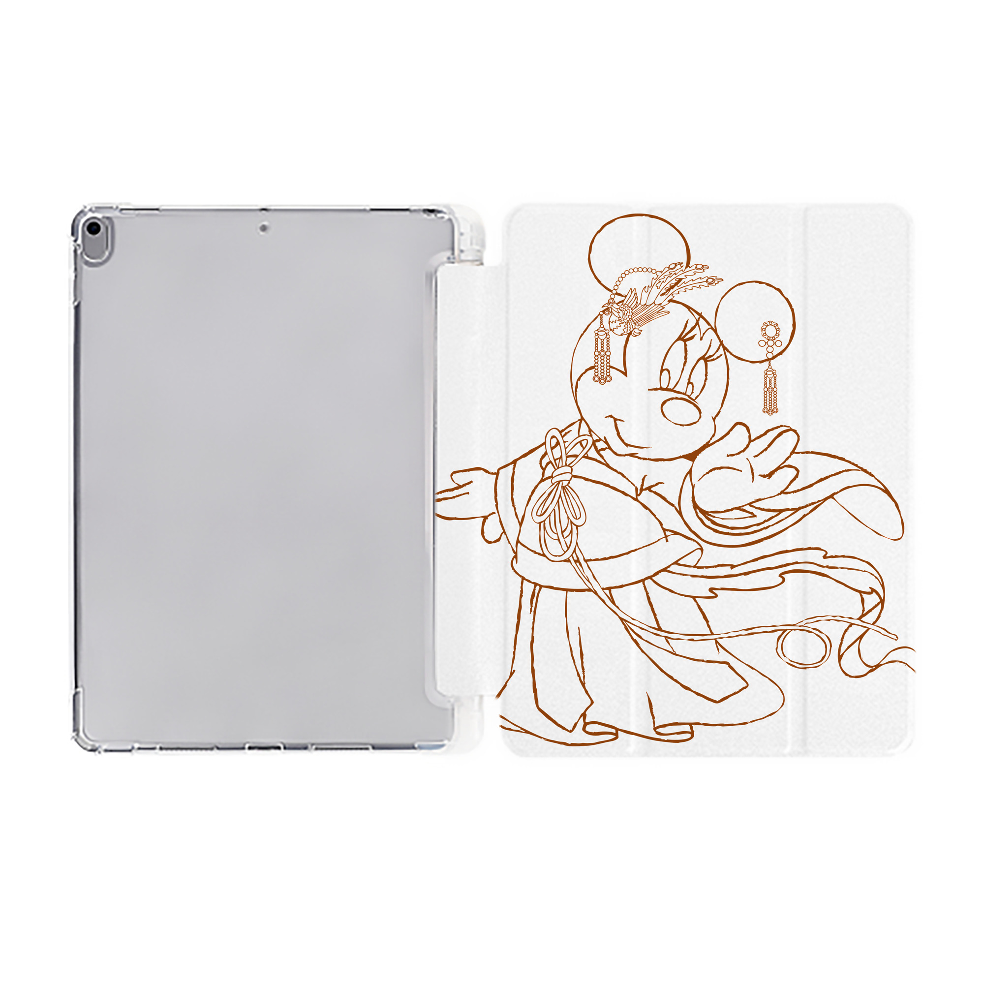 （画像用） ミッキーマウス Mickey Mouse IPad ケース ペン収納付き 三つ折りスタンド PUレザー×シリコン 対応機種9.5/10.5/10.9インチ